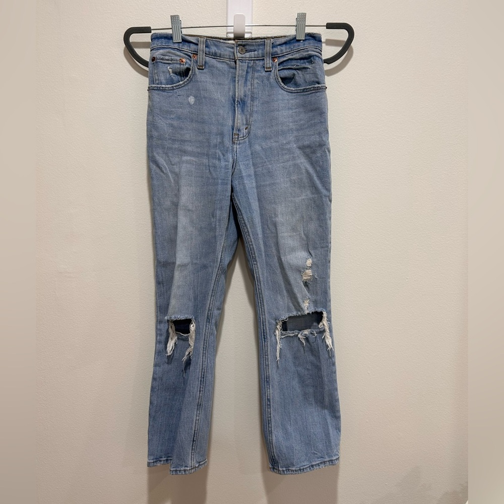 Abercrombie ankle straight ultra high rise